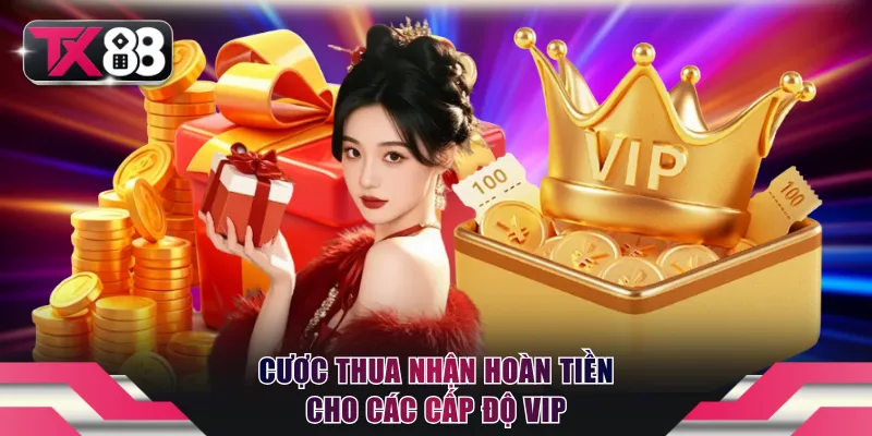 Cược thua nhận hoàn tiền cho các cấp độ VIP