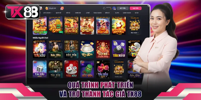 Tác Giả TX88 - Người Định Hình Thương Hiệu Hàng Đầu 2 Quá trình phát triển và trở thành tác giả TX88